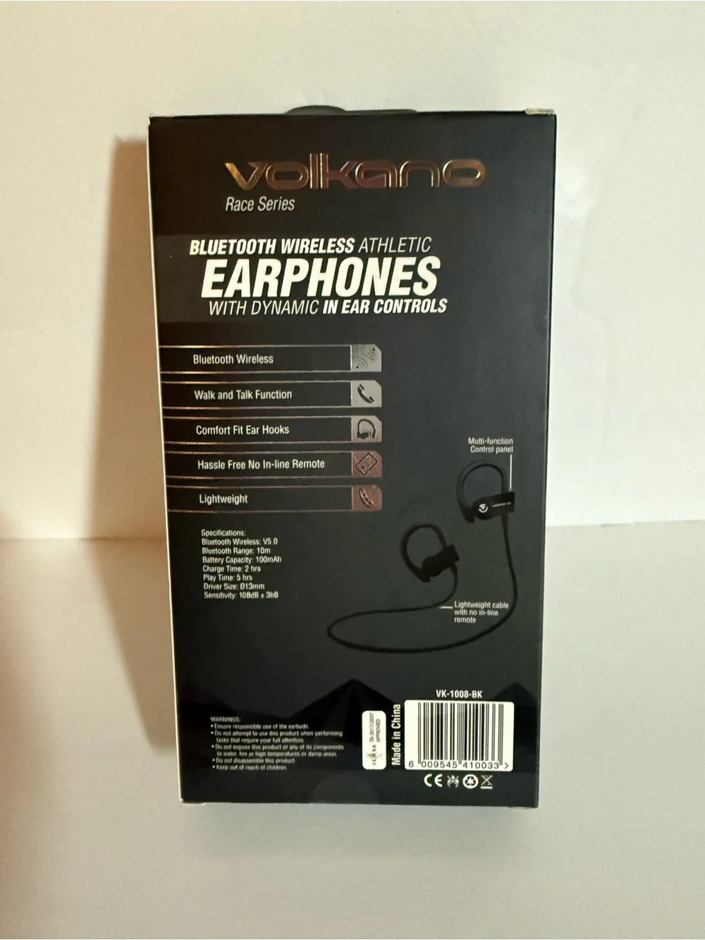 Race Series Bluetooth Wireless Earphones - Black